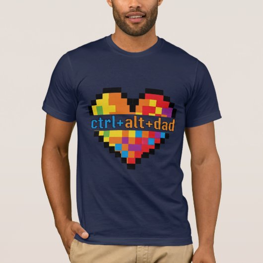 Strg + Alt + Dad Geek Dad T-Shirt (Vorderseite)