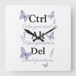 STRG,ALT,DEL QUADRATISCHE WANDUHR