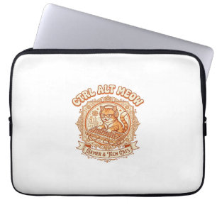 Strg Alt Miau Katze Gamer Tech Vintage Vektor Art Laptopschutzhülle