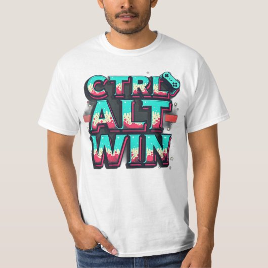 STRG + ALT = WIN - Funny Tech Meme T - Shirt (Vorderseite)