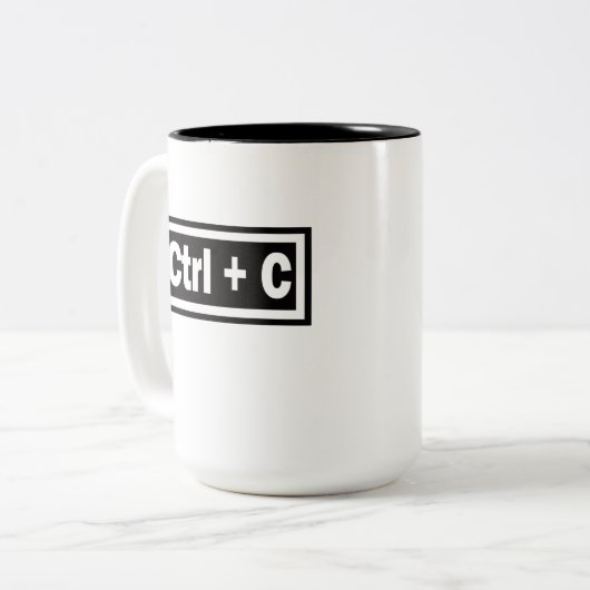 Strg + C Copy Funktion mit Strg + V Paste Zweifarbige Tasse (Vorderseite Links)