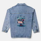 STRG+ HELLO Denim Delight: Niedlicher Roboter Spar Jeansjacke (Rückseite)