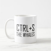 STRG + S Wale (Gerettet Wale) Kaffeetasse (Links)