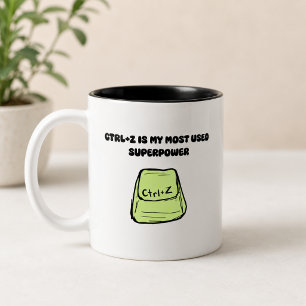 Strg+Z Superkraft Rückgängig Befehl Tech Humor Des Zweifarbige Tasse
