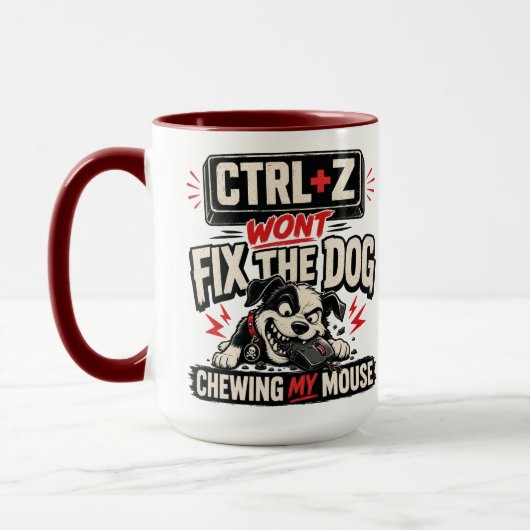 STRG + Z wird den Hund, der an meiner Maus kaut, n Tasse (Links)