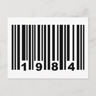 Strichcode 1984 postkarte