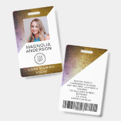 Strichcode-Abzeichen für das Logo des Fotos, aus g Ausweis (Vorder- & Rückseite)