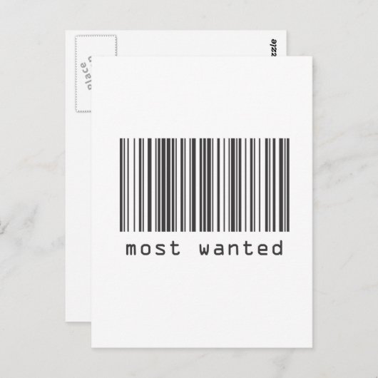 Strichcode - Am meisten Gewollt Postkarte (Vorne/Hinten)
