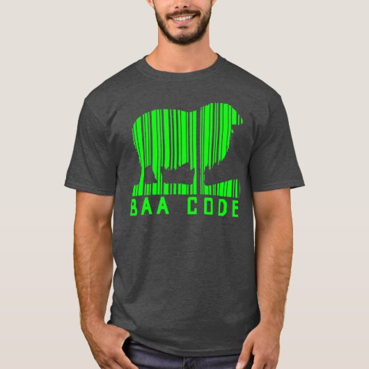 Strichcode-Bauer für Lamm T-Shirt (Vorderseite)