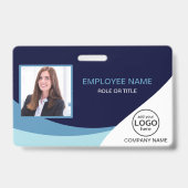 Strichcode Blau des benutzerdefinierten Fotos Firm Ausweis (Vorderseite)