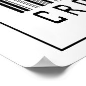 Strichcode Cross Country Skier Poster (Ecke)