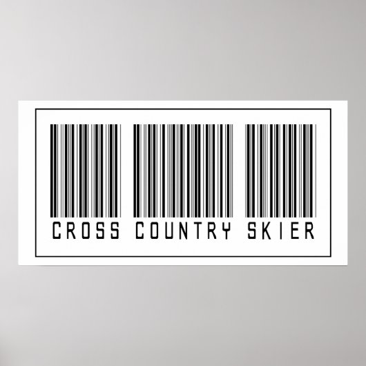 Strichcode Cross Country Skier Poster (Vorne)