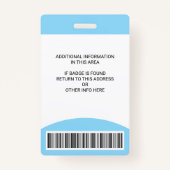 Strichcode des benutzerdefinierten Fotos Name Roll Ausweis (Rückseite)