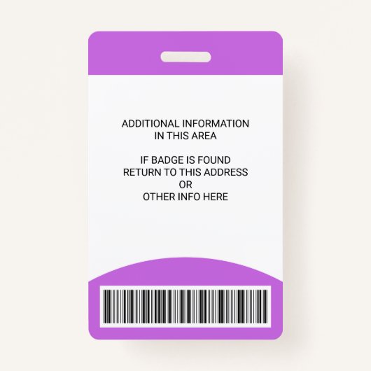 Strichcode des benutzerdefinierten Fotos Name Roll Ausweis (Rückseite)