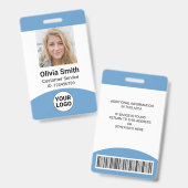 Strichcode des benutzerdefinierten Fotos Name Roll Ausweis (Vorder- & Rückseite)