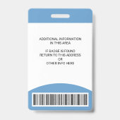 Strichcode des benutzerdefinierten Fotos Name Roll Ausweis (Rückseite)