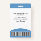 Strichcode des benutzerdefinierten Fotos Name Roll Ausweis (Rückseite)