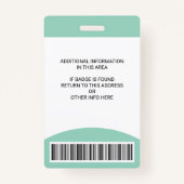 Strichcode des benutzerdefinierten Fotos Name Roll Ausweis (Rückseite)