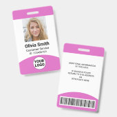 Strichcode des benutzerdefinierten Fotos Name Roll Ausweis (Vorder- & Rückseite)