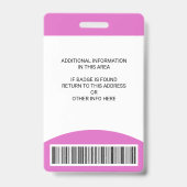 Strichcode des benutzerdefinierten Fotos Name Roll Ausweis (Rückseite)