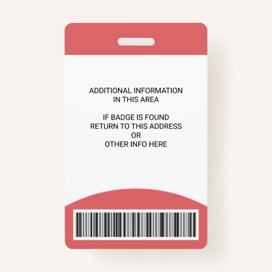 Strichcode des benutzerdefinierten Fotos Name Roll Ausweis (Rückseite)