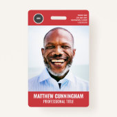 Strichcode des einfachen Round-Logos für Mitarbeit Ausweis (Vorderseite)