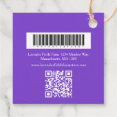 Strichcode des Lavendelpotpourri-Produkts und QR-C Geschenkanhänger (Rückseite)