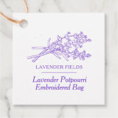 Strichcode des Lavendelpotpourri-Produkts und QR-C Geschenkanhänger (Vorderseite)