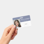 Strichcode des Lila White Employee Foto-ID-Logos Ausweis (Handheld)