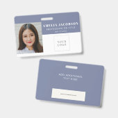 Strichcode des Lila White Employee Foto-ID-Logos Ausweis (Vorder- & Rückseite)