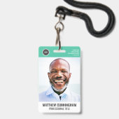 Strichcode des modernen Round-Logos für Mitarbeite Ausweis (Vorderseite mit Schlüsselband)