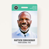 Strichcode des modernen Round-Logos für Mitarbeite Ausweis (Vorderseite)