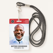 Strichcode des modernen Round-Logos für Mitarbeite Ausweis (Vorderseite mit Schlüsselband)