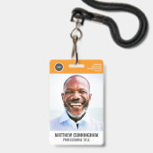 Strichcode des modernen Round-Logos für Mitarbeite Ausweis (Vorderseite mit Schlüsselband)