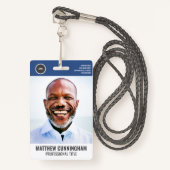 Strichcode des modernen Round-Logos für Mitarbeite Ausweis (Vorderseite mit Schlüsselband)