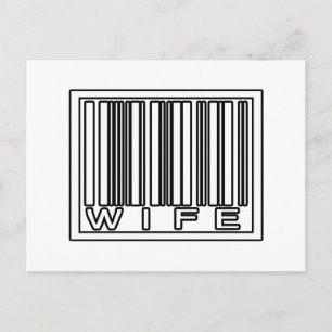 Strichcode-Ehefrau Postkarte