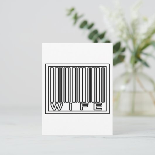 Strichcode-Ehefrau Postkarte (Stehend Vorderseite)