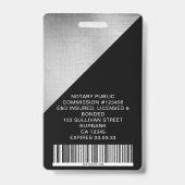 Strichcode-Foto aus gebürstetem Metal-Mitarbeiter- Ausweis (Rückseite)