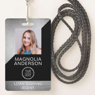 Strichcode-Foto aus gebürstetem Metal-Mitarbeiter- Ausweis