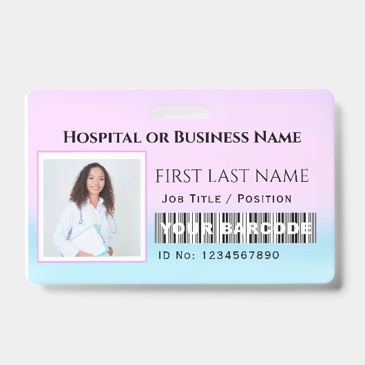 Strichcode Foto Krankenpflege Ärztin Gesundheitsfü Ausweis (Front)