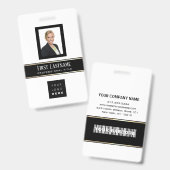 Strichcode Foto Name ID Card Vertikal Modern Ausweis (Vorder- & Rückseite)