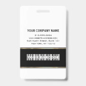 Strichcode Foto Name ID Card Vertikal Modern Ausweis (Rückseite)