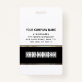 Strichcode Foto Name ID Card Vertikal Modern Ausweis (Rückseite)