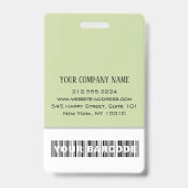 Strichcode Foto Name ID Card Vertikale Grau Minze Ausweis (Rückseite)