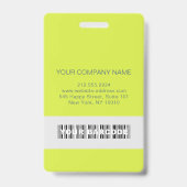 Strichcode Foto Name ID Card Vertikales Gelbes Abz Ausweis (Rückseite)