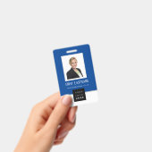 Strichcode Foto Name ID Karte Vertikal blau Weiß Ausweis (Handheld)