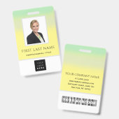 Strichcode Foto Name ID Karte Vertikal Gelb Grün Ausweis (Vorder- & Rückseite)