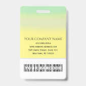 Strichcode Foto Name ID Karte Vertikal Gelb Grün Ausweis (Rückseite)
