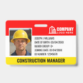 Strichcode für das Logo "Baustelle-ID" Red Templat Ausweis (Vorderseite)