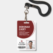 Strichcode für das Maroon Employee ID Security Fot Ausweis (Front with Lanyard)
